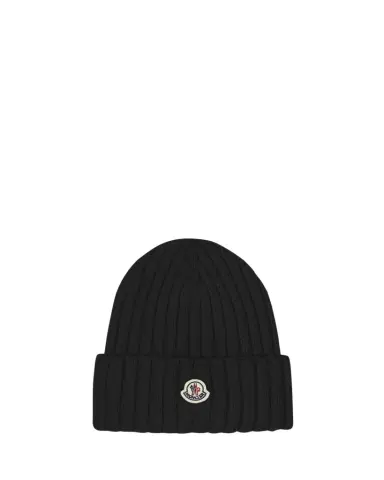 Moncler Ribbed Wool Logo Beanie | Thumbnail 1