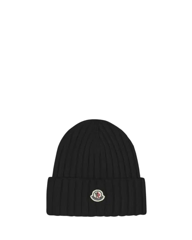 Ribbed Wool Logo Beanie
