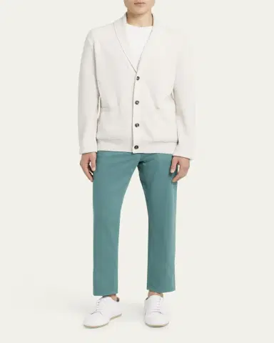 Brioni Men's Cashmere and Wool Ribbed Cardigan | Thumbnail 5
