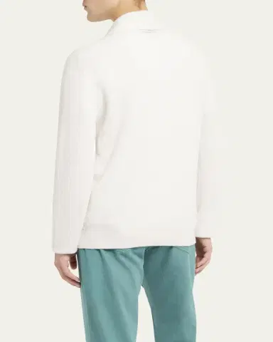 Brioni Men's Cashmere and Wool Ribbed Cardigan | Thumbnail 6