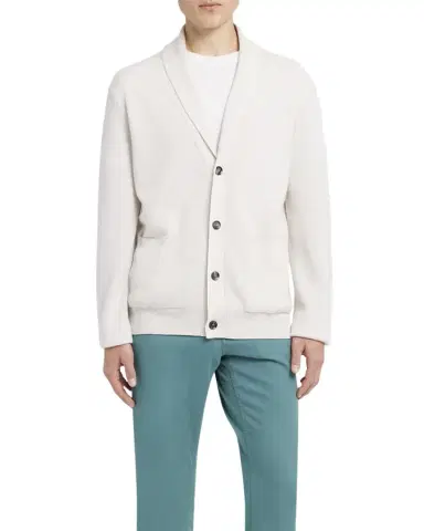 Brioni Men's Cashmere and Wool Ribbed Cardigan | Thumbnail 1