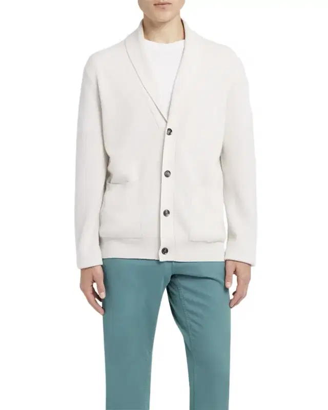Men's Cashmere and Wool Ribbed Cardigan