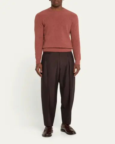 Fioroni Men's Cashmere English Rib Crewneck Sweater | Thumbnail 2 Fioroni Men's Cashmere English Rib Crewneck Sweater | Thumbnail 2
