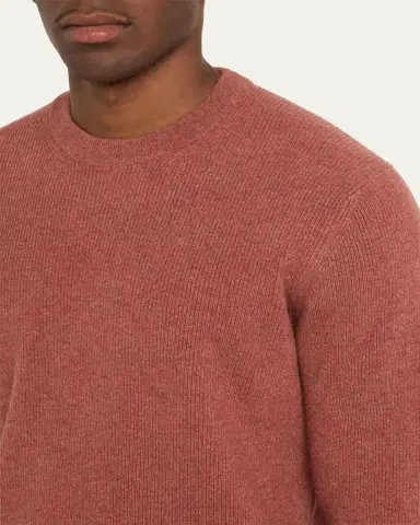 Fioroni Men's Cashmere English Rib Crewneck Sweater | Thumbnail 5 Fioroni Men's Cashmere English Rib Crewneck Sweater | Thumbnail 5