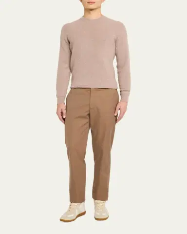 Fioroni Men's Cashmere English Rib Crewneck Sweater | Thumbnail 6 Fioroni Men's Cashmere English Rib Crewneck Sweater | Thumbnail 6