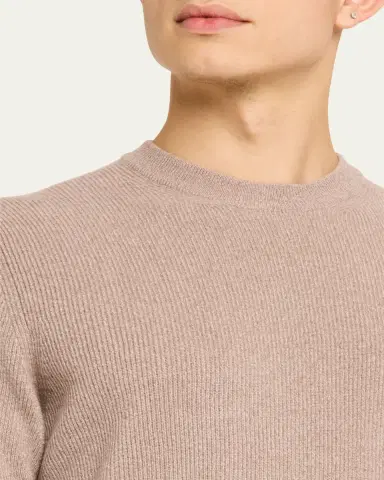 Fioroni Men's Cashmere English Rib Crewneck Sweater | Thumbnail 9 Fioroni Men's Cashmere English Rib Crewneck Sweater | Thumbnail 9