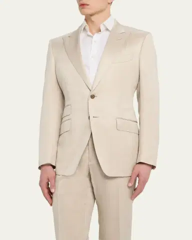 Tom Ford Men's O'Connor Silk-Linen Twill Suit | Thumbnail 4 Tom Ford Men's O'Connor Silk-Linen Twill Suit | Thumbnail 4