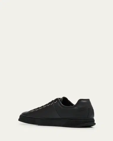 Ferragamo Men's Clayton Mixed Leather Low-Top Sneakers | Thumbnail 4 Ferragamo Men's Clayton Mixed Leather Low-Top Sneakers | Thumbnail 4
