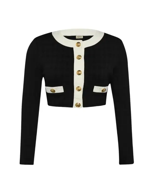 L'AGENCE Adaline Colorblock Chic Swim Cardigan