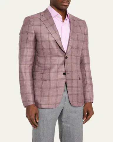 Brioni Men's Tonal Plaid Sport Coat | Thumbnail 4