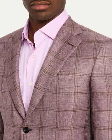 Brioni Men's Tonal Plaid Sport Coat | Thumbnail 5
