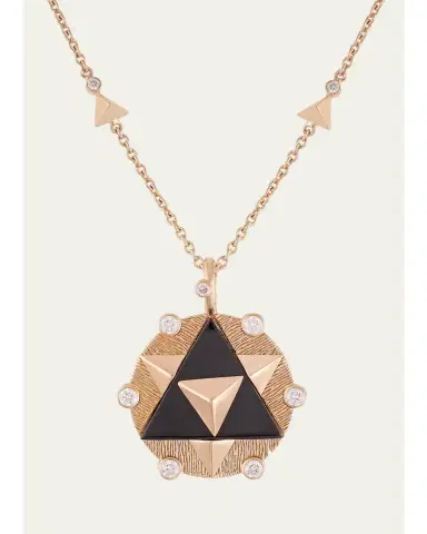 Gyan Jaipur Aravali Yantra Diamond and Black Onyx Pendant Necklace | Thumbnail 1 Gyan Jaipur Aravali Yantra Diamond and Black Onyx Pendant Necklace | Thumbnail 1