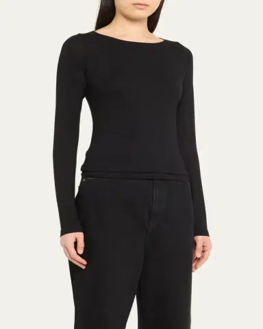 MAJESTIC FILATURES Soft Touch Marrow-Edge Long-Sleeve Top | Thumbnail 4 MAJESTIC FILATURES Soft Touch Marrow-Edge Long-Sleeve Top | Thumbnail 4