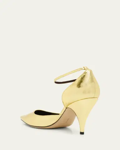 The Row Liisa Metallic D'Orsay Ankle-Strap Pumps | Thumbnail 4