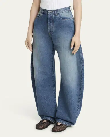 Alaïa Mid-Rise Wide-Leg Barrel Jeans | Thumbnail 4