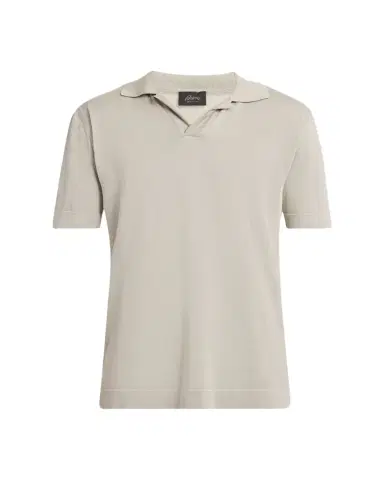 Brioni Men's Cotton-Silk Johnny Collar Polo Sweater | Thumbnail 1 Brioni Men's Cotton-Silk Johnny Collar Polo Sweater | Thumbnail 1
