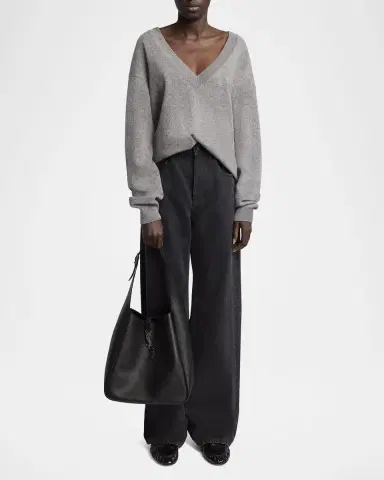Saint Laurent Le 5 A 7 Large Shoulder Bag in Smooth Leather | Thumbnail 4 Saint Laurent Le 5 A 7 Large Shoulder Bag in Smooth Leather | Thumbnail 4
