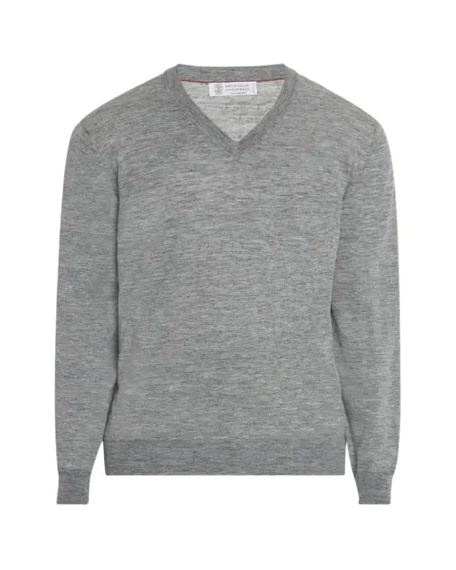 Brunello Cucinelli Men's Cashmere-Blend V-Neck Sweater
