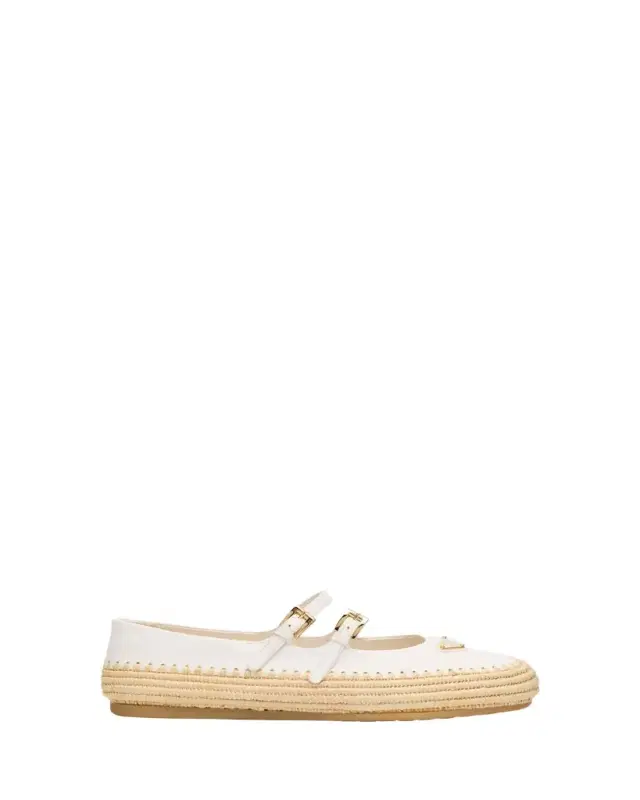 Leather Dual Mary Jane Ballerina Espadrilles