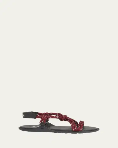 Miu Miu Nastro Cross Rope Grip-Strap Sandals | Thumbnail 11