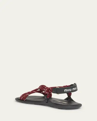 Miu Miu Nastro Cross Rope Grip-Strap Sandals | Thumbnail 14
