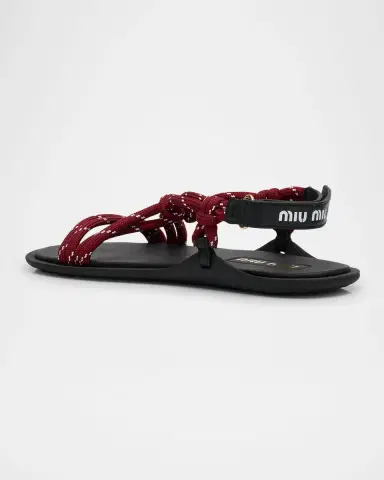Miu Miu Nastro Cross Rope Grip-Strap Sandals | Thumbnail 3