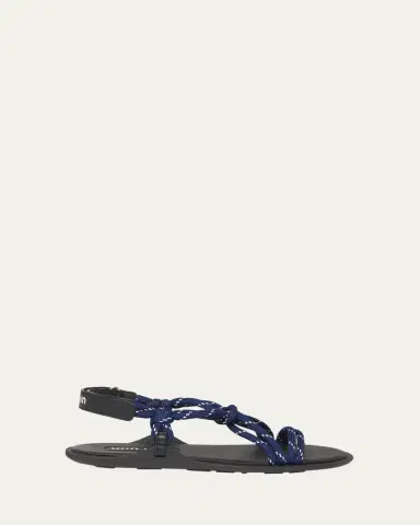 Miu Miu Nastro Cross Rope Grip-Strap Sandals | Thumbnail 6