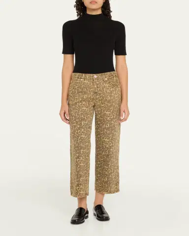 AMO Denim Billie Cropped Leopard Jeans | Thumbnail 2