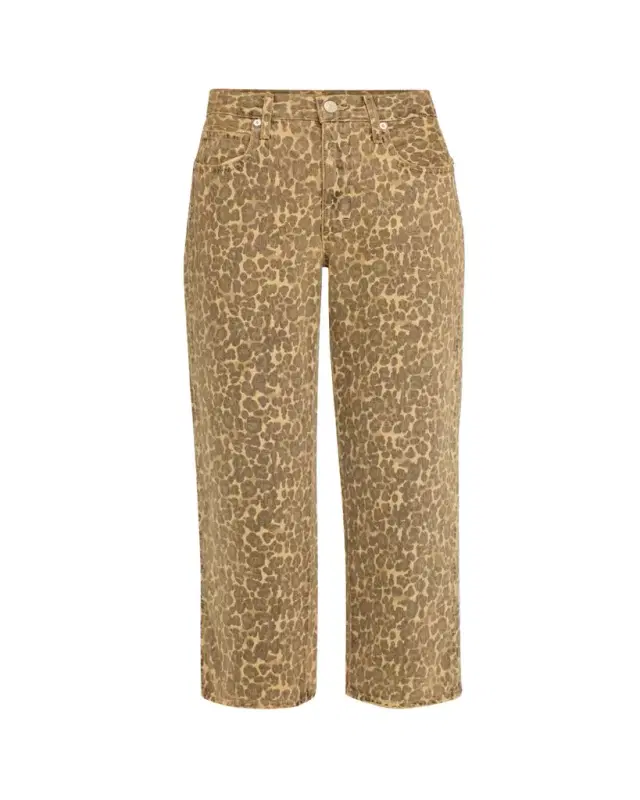 AMO Denim Billie Cropped Leopard Jeans