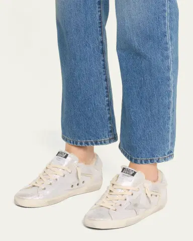 Golden Goose Super-Star Metallic Leather and Shearling Sneakers | Thumbnail 2 Golden Goose Super-Star Metallic Leather and Shearling Sneakers | Thumbnail 2