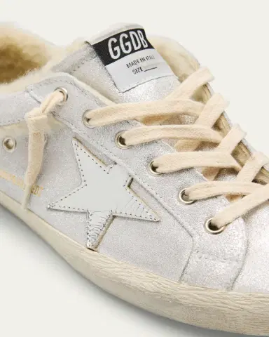 Golden Goose Super-Star Metallic Leather and Shearling Sneakers | Thumbnail 5 Golden Goose Super-Star Metallic Leather and Shearling Sneakers | Thumbnail 5