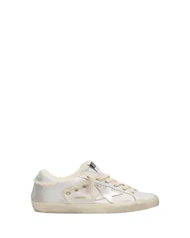 Golden Goose Super-Star Metallic Leather and Shearling Sneakers | Thumbnail 1 Golden Goose Super-Star Metallic Leather and Shearling Sneakers | Thumbnail 1
