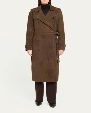 Sprwmn Suede Belted Trench Coat | Thumbnail 2 Sprwmn Suede Belted Trench Coat | Thumbnail 2