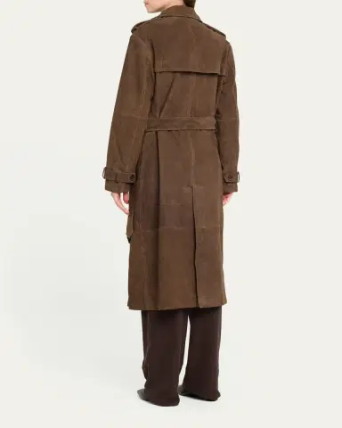 Sprwmn Suede Belted Trench Coat | Thumbnail 5 Sprwmn Suede Belted Trench Coat | Thumbnail 5