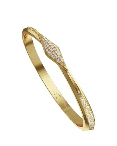 MONICA RICH KOSANN Points North 18K Yellow Gold Cuff with Pave Diamond Clasp, Large | Thumbnail 1 MONICA RICH KOSANN Points North 18K Yellow Gold Cuff with Pave Diamond Clasp, Large | Thumbnail 1