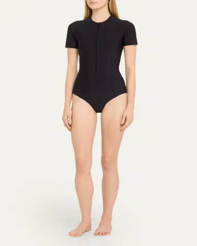 Lisa Marie Fernandez Farrah Rashguard One-Piece Swimsuit | Thumbnail 2 Lisa Marie Fernandez Farrah Rashguard One-Piece Swimsuit | Thumbnail 2