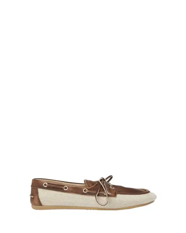 Bow Canvas Leather Boat Shoes