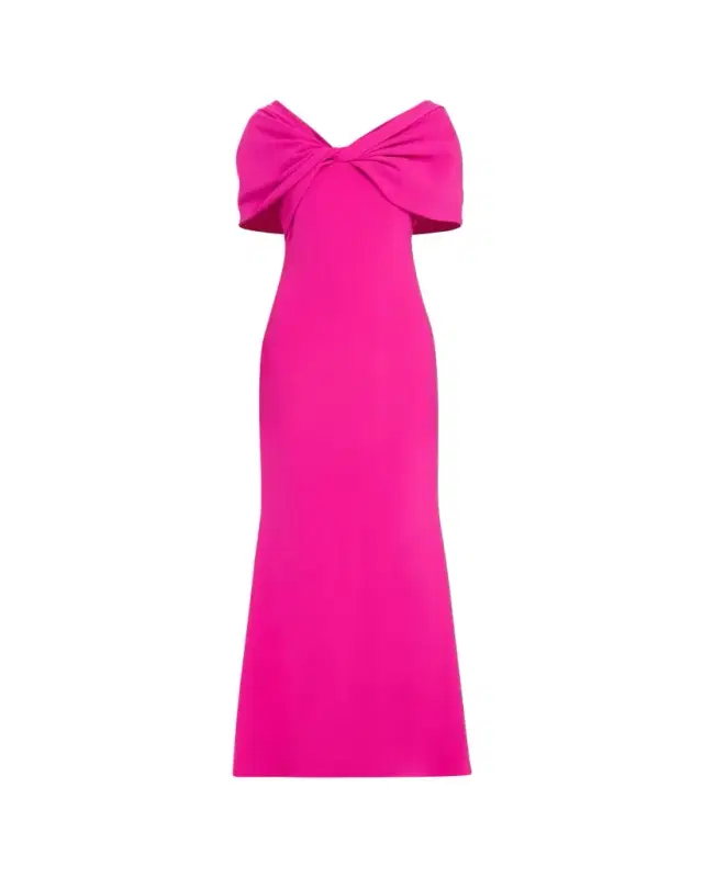 Badgley Mischka Collection Twist-Front Trumpet Gown