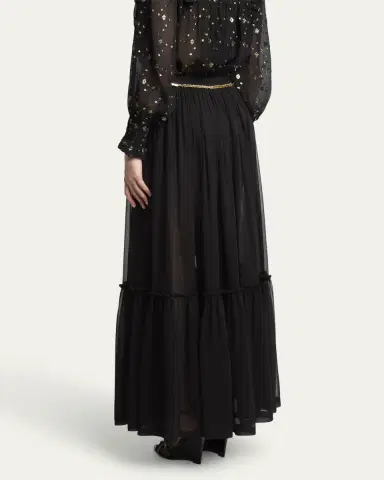 Saint Laurent Tiered Sheer Maxi Skirt | Thumbnail 3 Saint Laurent Tiered Sheer Maxi Skirt | Thumbnail 3