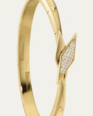 MONICA RICH KOSANN Points North 18K Yellow Gold Cuff with Pave Diamond Clasp, Medium | Thumbnail 2 MONICA RICH KOSANN Points North 18K Yellow Gold Cuff with Pave Diamond Clasp, Medium | Thumbnail 2