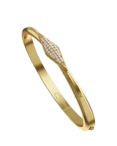 MONICA RICH KOSANN Points North 18K Yellow Gold Cuff with Pave Diamond Clasp, Medium | Thumbnail 1 MONICA RICH KOSANN Points North 18K Yellow Gold Cuff with Pave Diamond Clasp, Medium | Thumbnail 1