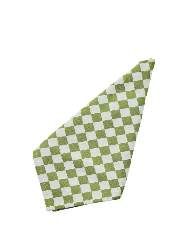 Green Check Napkins, Set of 4