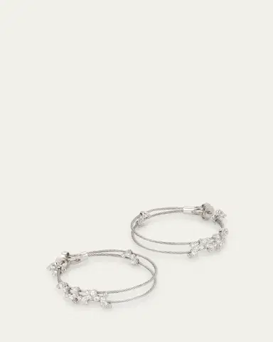 Paul Morelli 18K White Gold Confetti Wire Double Hoop Earrings | Thumbnail 3