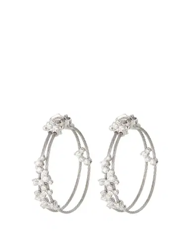 Paul Morelli 18K White Gold Confetti Wire Double Hoop Earrings | Thumbnail 1