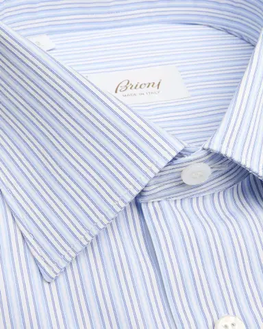 Brioni Men's Cotton Multi-Stripe Dress Shirt | Thumbnail 2