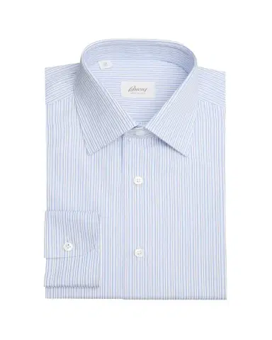 Brioni Men's Cotton Multi-Stripe Dress Shirt | Thumbnail 1