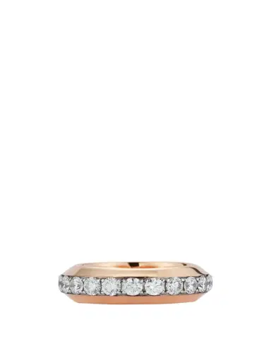 Walters Faith 18K Rose Gold and White Diamond Angled Band Ring, 7mm, Size | Thumbnail 1