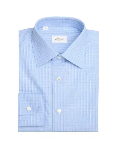 Brioni Men's Cotton Check Dress Shirt | Thumbnail 1