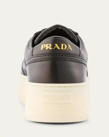 Prada Downtown Leather Low-Top Platform Sneakers | Thumbnail 3 Prada Downtown Leather Low-Top Platform Sneakers | Thumbnail 3