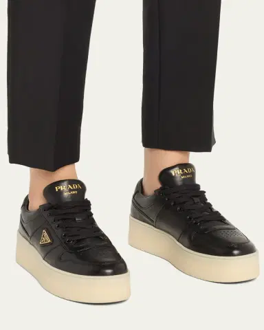 Prada Downtown Leather Low-Top Platform Sneakers | Thumbnail 8 Prada Downtown Leather Low-Top Platform Sneakers | Thumbnail 8